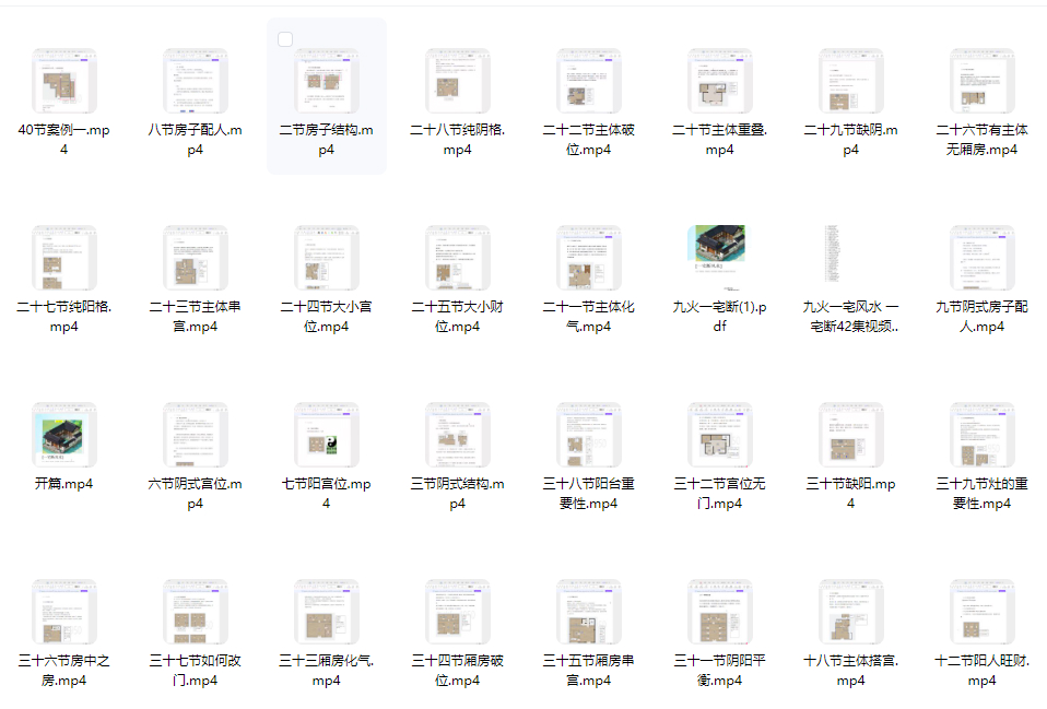 2510175九火一宅风水 一宅断42集视频+课件Y插图