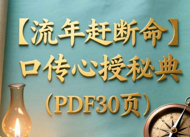 2510230流年赶断命口传心授秘典PDF文档30页Y插图