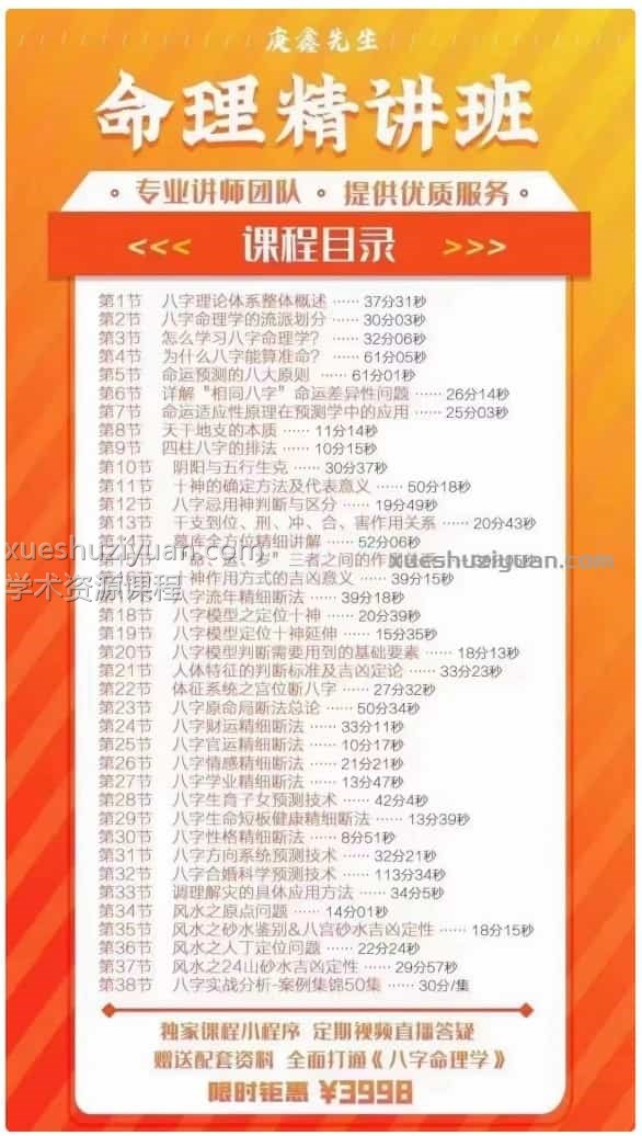 吕文艺弟子庚鑫老师八字命理精讲班课程37集+八字实战分析案例集锦75集插图 吕文艺弟子庚鑫老师八字命理精讲班课程37集+八字实战分析案例集锦75集插图