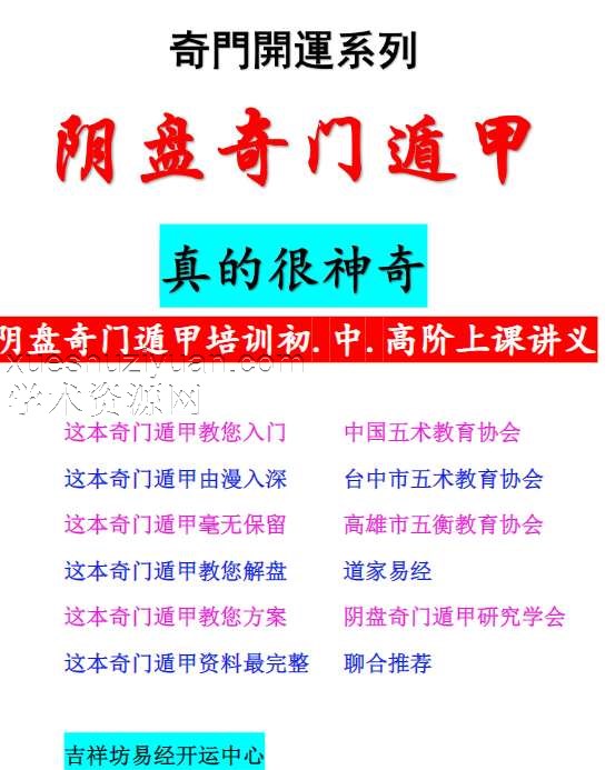 台湾真本 《阴盘奇门遁甲培训初.中.高阶上课讲义》真的很神奇304页.pdf插图 台湾真本 《阴盘奇门遁甲培训初.中.高阶上课讲义》真的很神奇304页.pdf插图