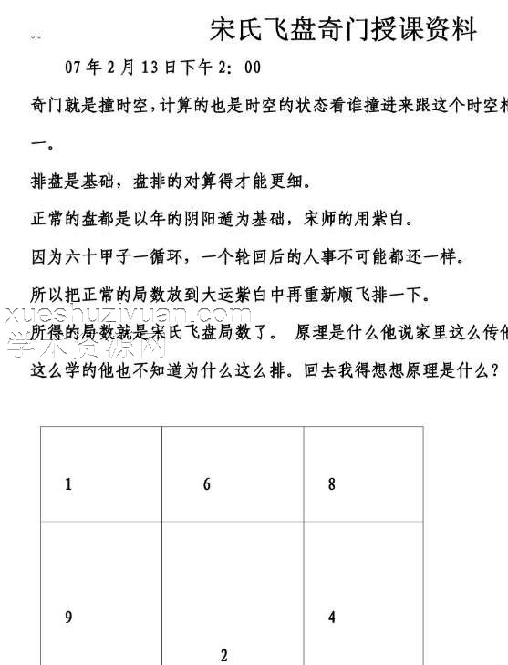 宋氏飞盘奇门遁甲授课资料.pdf15页插图 宋氏飞盘奇门遁甲授课资料.pdf15页插图